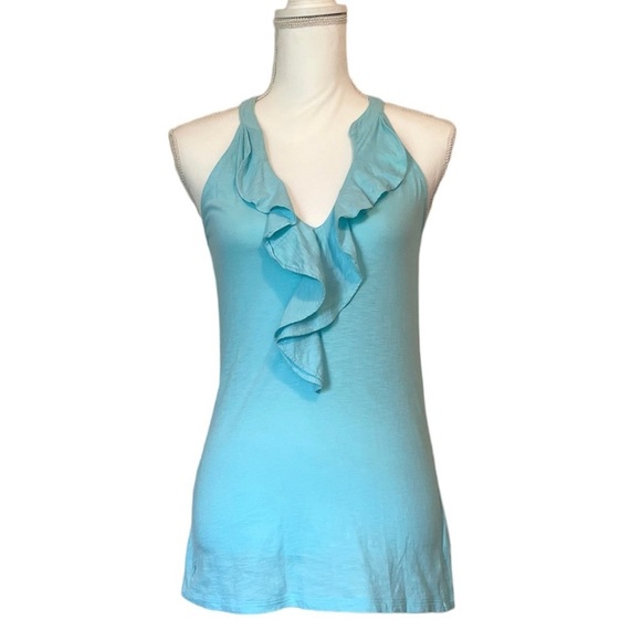 Lilly Pulitzer 100% Pima Cotton Ruffle V-Neck Halter Tank Top Women’s Small - Picture 12 of 12